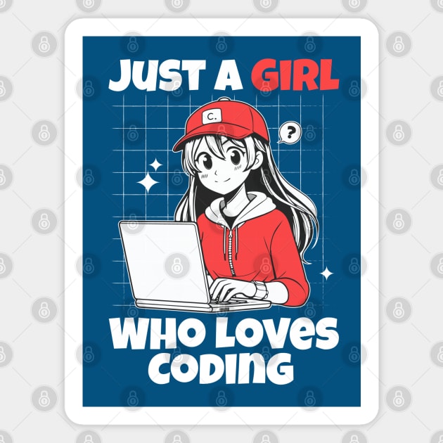 Just a Girl Who Loves Coding Magnet by TwirlArt